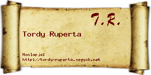 Tordy Ruperta névjegykártya